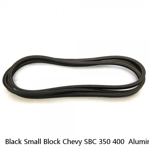Black Small Block Chevy SBC 350 400  Aluminum Pulley Kit V-Belt Long Water Pump